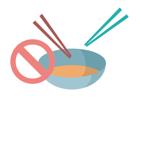 箸で食器を共有禁止